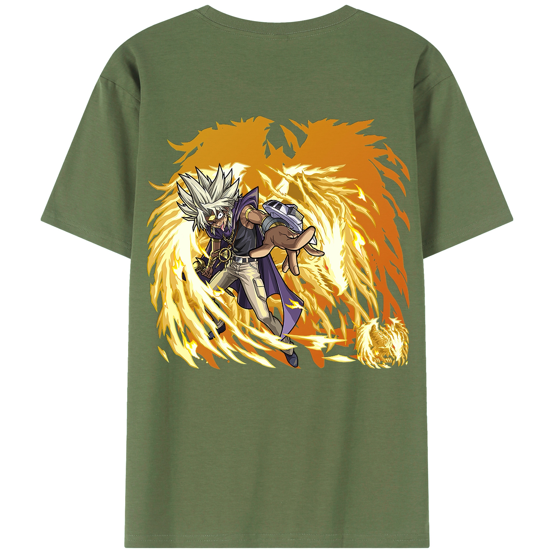 （画像用） 遊☆戯☆王 Yu-Gi-Oh! 綿100％ メンズ半袖Tシャツ（バックプリント） 通気性